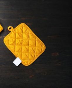 Mitaines de four de cuisine personnalisées porte-casseroles en polyester et coton durables sérigraphiées personnalisées réutilisables et résistantes à la chaleur - Product Image 3