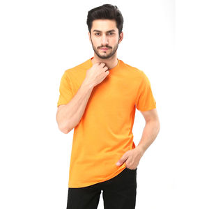 Men's O Neck T shirts 100% Cotton Blank O Neck T Shirts for Men <b>Orange</b> Dyed Tees - Product Image 2