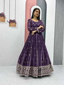Robe de travail de séquence de 7mm de broderie lourde de qualité supérieure et ensemble Dupatta pour femmes vêtements de mariage à vendre - Product Image 6