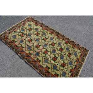 Tapis turc vintage 3,5x6,4 pieds, tapis marocain brun - Product Image 1