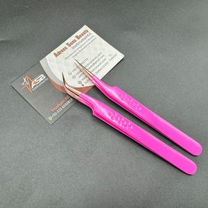 แหนบปลายขนตาแบบปรับแต่งได้สำหรับขนตาปลอมแบบทนทานสีโรสโกลด์ยอดนิยมสีชมพู - Product Image 5