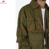 Veste cargo pour hommes Oem Service veste à capuche multi-poches manteau fonction masculine veste cargo coupe-vent pour hommes