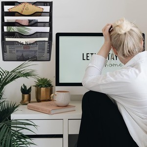 5 Tier tường giữ tập tin tổ chức thư tổ chức dọc treo tường lưới treo thư mục tập tin giấy tổ chức Tạp Chí giá - Product Image 5