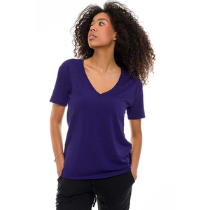 Camisetas de Algodón Ecológicas, Suministro de Fábrica, Camisetas con Cuello en V Estampadas Personalizadas para Mujer - Product Image 1