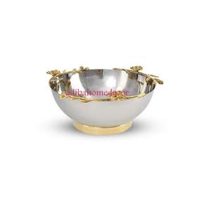 Tazón para Servir de la Colección Hellebore, Tazón de Cocina de Acero Inoxidable y Latón para Pasta, Frutas y Recepciones - Product Image 6