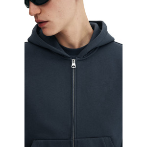 Sweat à capuche pour homme de qualité supérieure, 100% coton, lourd, double fermeture éclair, coupe ample, entièrement en coton mélangé, impression personnalisée de strass - Product Image 5