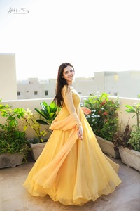 Robe longue Anarkali Lehenga Choli ethnique haut de gamme pour femmes, sans plis, tenue de soirée pakistanaise et indienne - Product Image 6