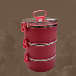 Vente en gros Boîte à lunch ronde en acier inoxydable VKL étanche à l'air Portable en plastique résistant à la chaleur Ensemble de boîtes à lunch à 3 niveaux pour le stockage des aliments - Product Image 1