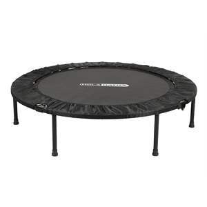 HolaHatha 48 Inch Black Mini Fitness Inflatable <b>Trampoline</b> with Adjustable Handle Safe for Outdoor Use Made of Polypropylene - Product Image 2