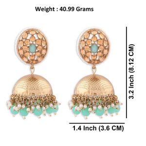 Pendiente indio joyería diseñador floral indio fabricante joyería al por mayor cristal nupcial boda pendiente conjunto para mujer - Product Image 4