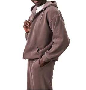 Survêtements Flare surdimensionnés imprimés à capuche en denim délavé pour hommes en gros, de haute qualité - Product Image 2