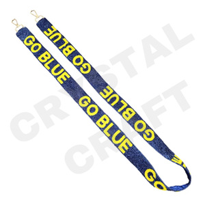 Geaux Tigers Customized White Gold Seed Bead Bag Straps 'Hook Em Horns' <b>Fashionable</b> <b>Accessory</b> Beaded Purse Strap - Product Image 6