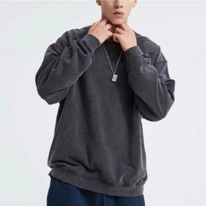 Sudaderas de cuello redondo para hombre de diseño personalizado de alta calidad Sudadera con capucha de lana GSM pesada con hombro caído Suministro directo de fábrica - Product Image 1