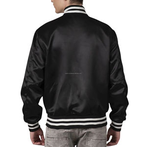 Blouson universitaire américain personnalisé pour homme en tissu peigné avec empiècements, style bomber brillant, uniforme d'équipe rétro, fournitures de baseball vintage - Product Image 2