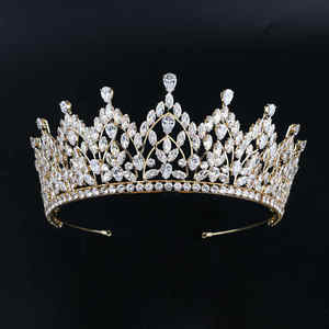 Diadème de mariage en argent sterling 925 avec diamants ronds, poire et marquise, haute brillance, cristal Ice Queen - Product Image 5