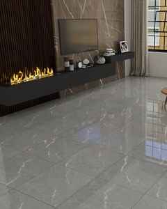 Carreaux de sol en porcelaine brillante 600×600, aspect marbre haut de gamme, haute durabilité, résistant aux taches et aux rayures, directement de l'usine - Product Image 3