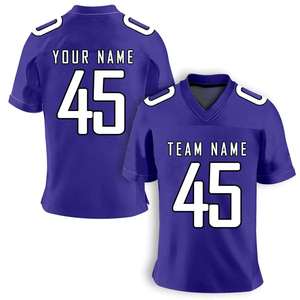 Maillot de football personnalisé avec nom d'équipe et numéro, col en V, respirant, séchage rapide, uniforme athlétique pour hommes et équipes de jeunes - Product Image 3