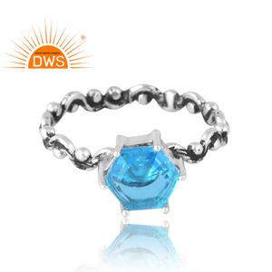 Anillo de piedras preciosas de cuarzo aguamarina doblete Natural de Plata de Ley 925 más vendido fabricante de joyería personalizada - Product Image 3