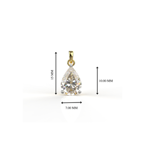 Avarta Joyería 18K Oro 2 Quilates Pera Moissanite Colgante - Product Image 1