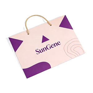 Sacs en papier kraft écologiques imprimés sur mesure avec des poignées en corde de coton de luxe pour bijoux et cosmétiques - Product Image 1