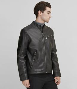 Veste en cuir véritable pour hommes col en peau de mouton de qualité supérieure design nouvelle mode vente chaude avec fermeture à glissière hiver - Product Image 2