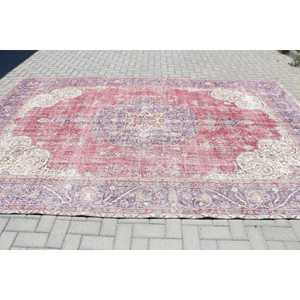 Alfombra Turca Extra Grande de 9.4x11.9 pies, Alfombra de Lana Vintage con Diseño de Camuflaje Rojo - Product Image 3