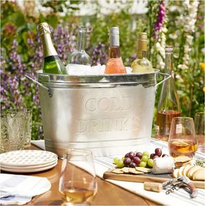 Seau à glace en métal galvanisé élégant, cuve à vin fabriquée en inde pour intérieur et extérieur, seau à bière pour fête, Bar, maison, mariage - Product Image 5