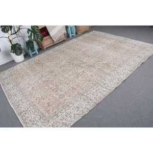พรมวินเทจตุรกี ขนาด 6.8x10 ฟุต สีเทา ลายตารางใหญ่ ทำจากขนสัตว์ - Product Image 4