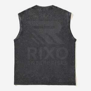 เสื้อกล้ามผู้ชายไซส์ใหญ่สำหรับฤดูร้อน RIXO ENTERPRISES ผ้าฝ้ายถัก 100% ระบายอากาศได้ดี คอกลม น้ำหนัก 220 กรัม พิมพ์ลายตามสั่ง ปรับแต่งได้ ผลิตจากโรงงาน - Product Image 2