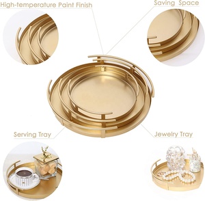 Supports à gâteaux métalliques dorés multitâches structurés au sol Présentoir à gâteaux de mariage et d'anniversaire de meilleure qualité - Product Image 2