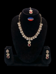 Kundan Stone and <b>Pearl</b> Brass Necklace Fashion <b>Jewelry</b> Sets for Ethnic Party Wear for Wedding Engagement Anniversary - Product Image 4