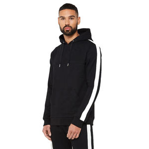 Conjunto de ropa deportiva ajustada para hombre con logotipo personalizado OEM, gran oferta, chándales a rayas grises de talla grande XL, ropa deportiva informal de invierno a prueba de viento - Product Image 3