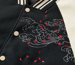 Chaqueta Bomber de Lana Personalizada de Alta Calidad para Hombre, con Cuello Alto, Bordado de Chenilla, Impermeable y Transpirable para Invierno - Product Image 6