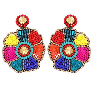 Pendientes bordados con cuentas de moda hechos a mano en diseño multicolor elegante para chicas elegantes y mujeres de moda - Product Image 1