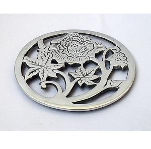 Salvamanteles redondo de aluminio de diseño único en color negro para mesa de comedor Pan & Hotpot salvamanteles de protección contra daños por calor - Product Image 3