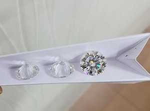 เพชรโมอิสสีขาวรูปตัว D สี5.00มม. เพชรสีขาวทรงกลมเจียระไนสำหรับแหวนหมั้น - Product Image 2