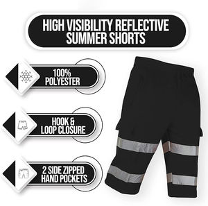 Alta calidad 100% poliéster de alta visibilidad anti shirk pantalones cortos de alta visibilidad formal cómodo Cargo Work shorts para hombres - Product Image 6