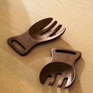 Juego de Servidores de Ensalada de Madera Artesanal Mirha International con 2 Espátulas, Utensilios Hechos a Mano Sostenibles, Aptos para Congelador - Product Image 6