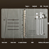 Logo personnalisé Chargeur sans fil A5 multifonctionnel Bloc-notes intelligent Ensemble de carnet de notes en cuir PU avec USB