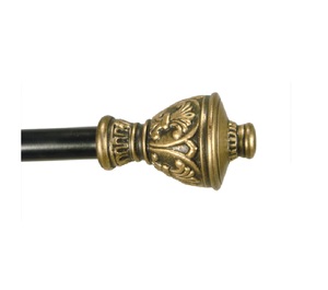 Pure Brass Rod With <b>Curtain</b> Finials Hand Engraved <b>for</b> Window and <b>Door</b> Office Home Decoration - Product Image 1