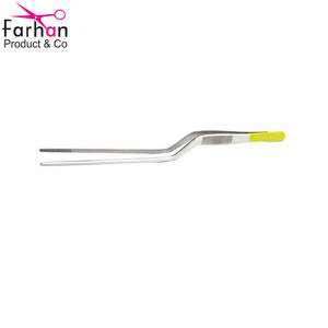 Hot Long Stainless Steel Food Tong Set Plating Curved Chef Cooking Tweezers for Kitchen - Product Image 1