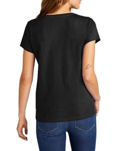 Camiseta de yoga en blanco de gran tamaño de verano al por mayor, camiseta lisa recortada para mujer, Camiseta de algodón de alta calidad con cuello en V - Product Image 4