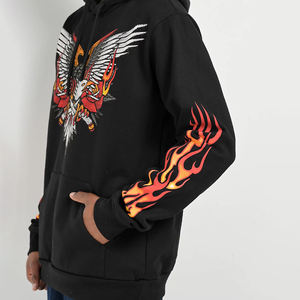 High Quality <b>Black</b> Cotton French Terry Rhinestone <b>Hoodie</b> Custom Men Rhinestone <b>Zipper</b> Men Rhinestone Hoodies - Product Image 6