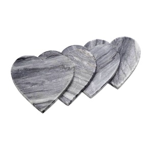 Heart Shaped <b>Marble</b> <b>Coasters</b> With Gold or Silver Natural Wood and <b>Marble</b> Mango <b>coaster</b> Made in India - Product Image 3
