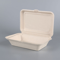 Boîte d'emballage rectangulaire écologique pour fast-food en bagasse