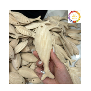 Colorful or Plain Wooden Fish Hanging Craft for Marine Inspired Home Decor - Product Image 5