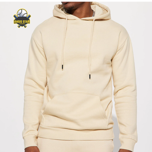 Best Quality Cordless Heavy-Duty <b>Men's</b> Winter Hooded <b>Pullover</b> Thick Cotton Custom Logo Drop Shoulder-Plain Dyed 100% Cotton - Product Image 2
