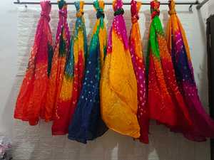 Authentic Handcrafted Bandhani Dupatta Soft Cotton Multicolor <b>Scarf</b> Wrap Festival-Ready Colorful Bandhani for Ramadan New Year - Product Image 3