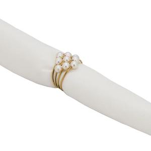 Anillo de Servilleta Minimalista con Cuentas Blancas para Uso Diario, Cenas Festivas y Presentación Elegante de Mesa, Hecho a Mano en India - Product Image 1