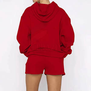 Ensemble de vêtements d'été pour femmes, sweat à capuche à manches courtes et short, ensemble de deux pièces pour femmes, sweat à capuche et short décontractés, tendance - Product Image 2
